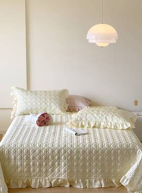 60支LF兰精天丝床盖三件套夏季床单莱赛尔凉感公主风纯色韩版床罩