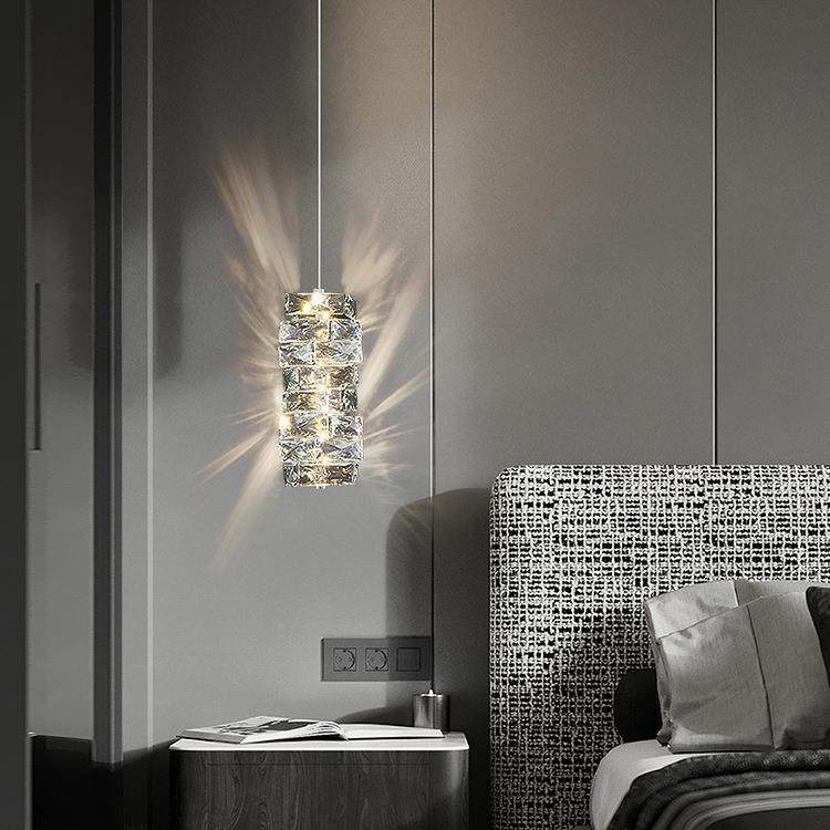 设计师床头吊灯轻奢水晶小吊灯卧室现代简约餐厅吧台走廊玄关吊灯,家装灯饰光源,智能吊灯,淘宝优惠券,粉丝福利购,淘宝优惠卷