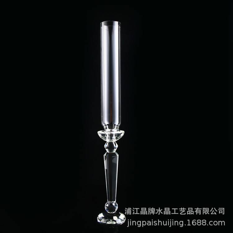 晶牌水晶欧式婚庆简约多面高脚水晶烛台圆球波罗面底座水晶蜡烛台
