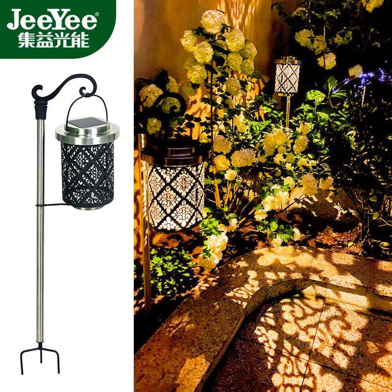 太阳能草坪灯户外园林景观挂灯别墅花园灯室外防水铁艺照明灯夜光