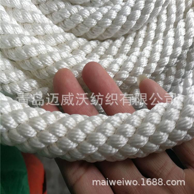 安全绳 吊板绳 22mm粗尼龙绳 白色扭绳 绳子 抗老化耐磨100米