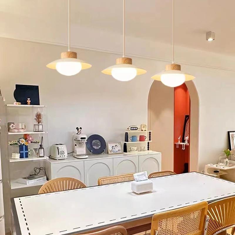 厅吊灯简约现艺术奶代风飞碟灯设油餐计师饭厅吧台灯日389式民宿