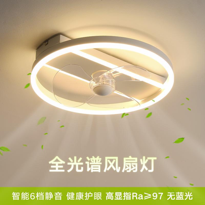 全光谱风扇灯2025年新款超薄护眼卧室灯带风扇吸顶灯智能跨境灯具