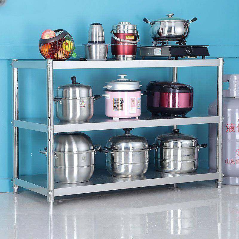 不锈钢三层厨房置物架落地多层储物货架微波炉烤箱多功能收纳架子,厨房/烹饪用具,抹布架/厨房清洁收纳架,淘宝优惠券,粉丝福利购,淘宝优惠卷