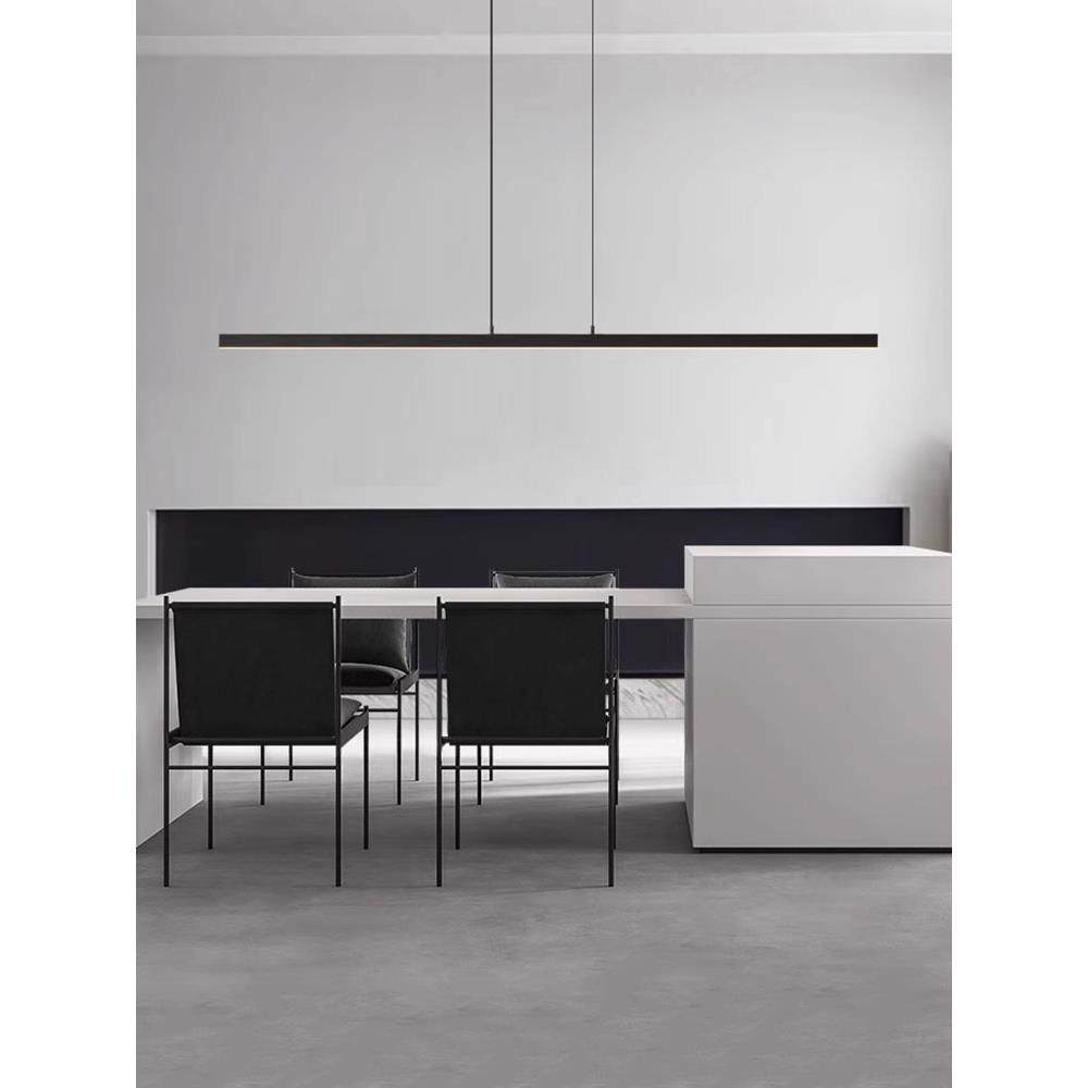 9U意式极简升降餐厅吊灯现代简约一字长条led设计吧台岛台餐桌吊