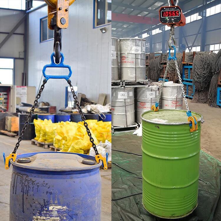 油桶吊钳叉车油桶钳起重吊具铁桶夹具吊钩双链夹子塑料桶夹具起重