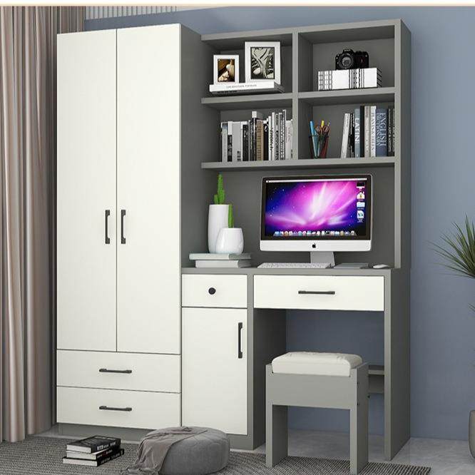 简约书桌带衣柜一体组合书桌柜小户型卧室儿童书架电脑桌家用现货,基础建材,脚轮/万向轮,淘宝优惠券,粉丝福利购,淘宝优惠卷