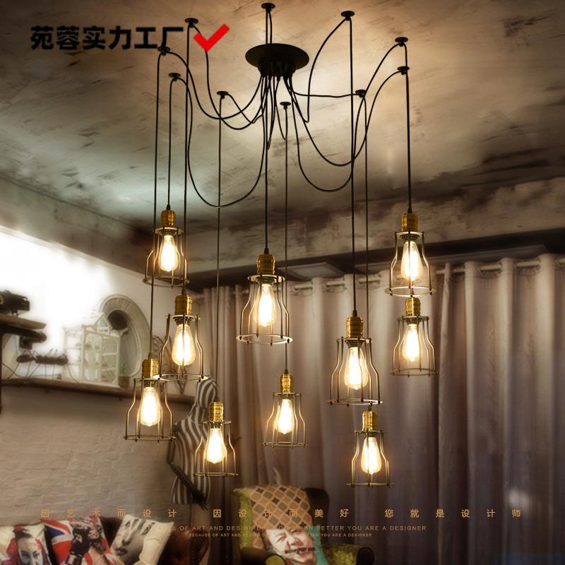天女散花吊灯办公室创意工业风艺术个性复古酒吧服装店loft蜘蛛灯