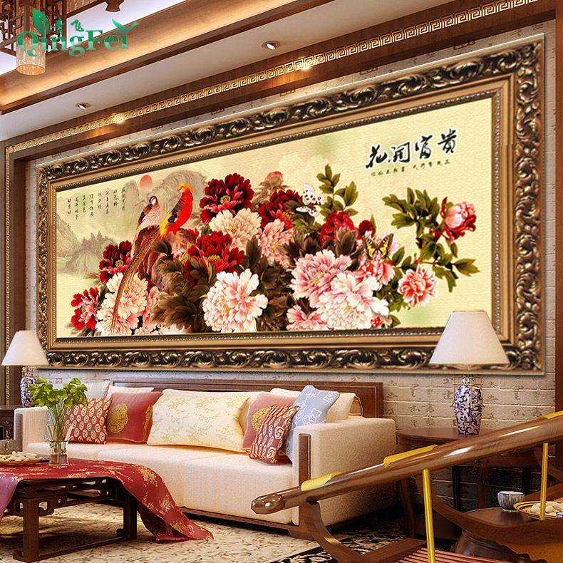 精准印布花开富贵新版鸟语花香十字绣牡丹客厅包邮有钻石画