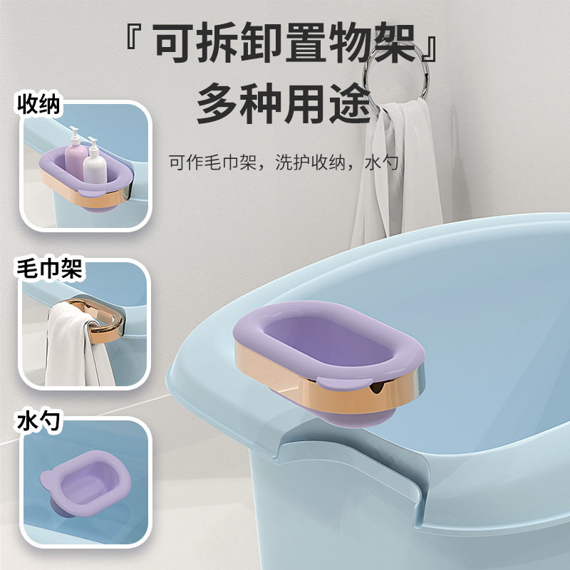 宝宝泡澡桶固定式新生儿洗澡盆不可折叠加厚大容量婴儿浴盆带排水