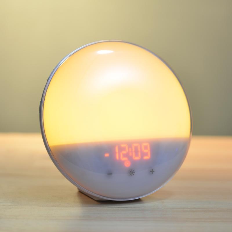 LED触摸七彩氛围小夜灯日出日落唤醒伴睡闹钟灯起夜喂奶拍拍灯