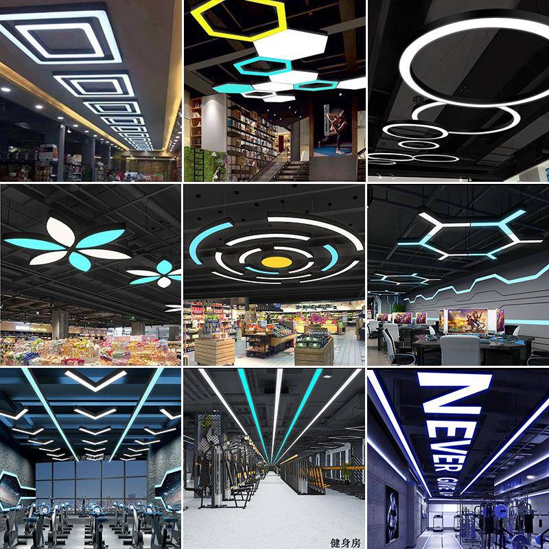 led造型灯异形灯具创意办公室健身房网咖台球商场工业风吊灯