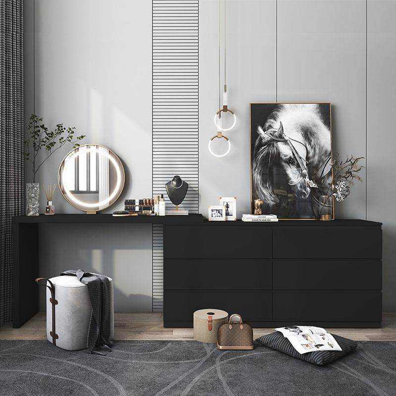 7T轻奢斗柜梳妆台一体现代简约卧室化妆桌书桌电视柜转角收纳储物