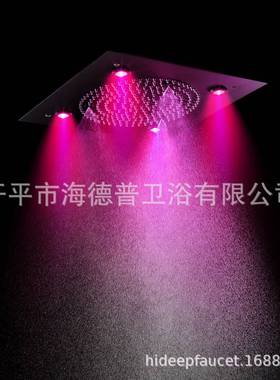 HIDEEP浴室淋浴顶喷嵌入式的黑色320*320mm两功能LED顶喷HI05077B