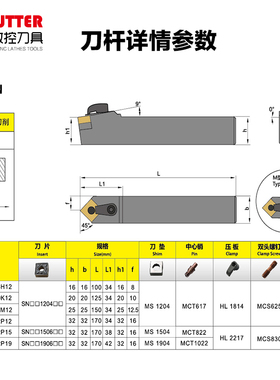 数控刀杆 车床刀具45度外圆车刀MSDNN2020K12/2525M12方形 机夹刀