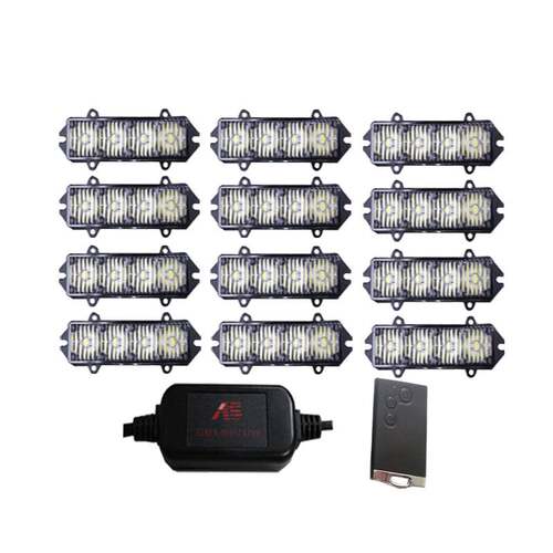 源头工厂中网灯爆闪灯LED信号灯远近光频闪改装灯800(700)-4D12N