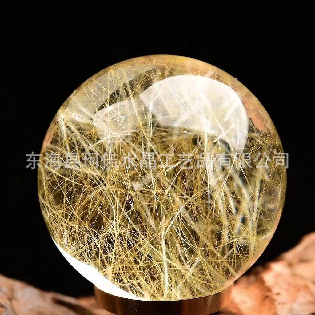 工厂直销高品质发晶球居家摆件风水球用于装饰