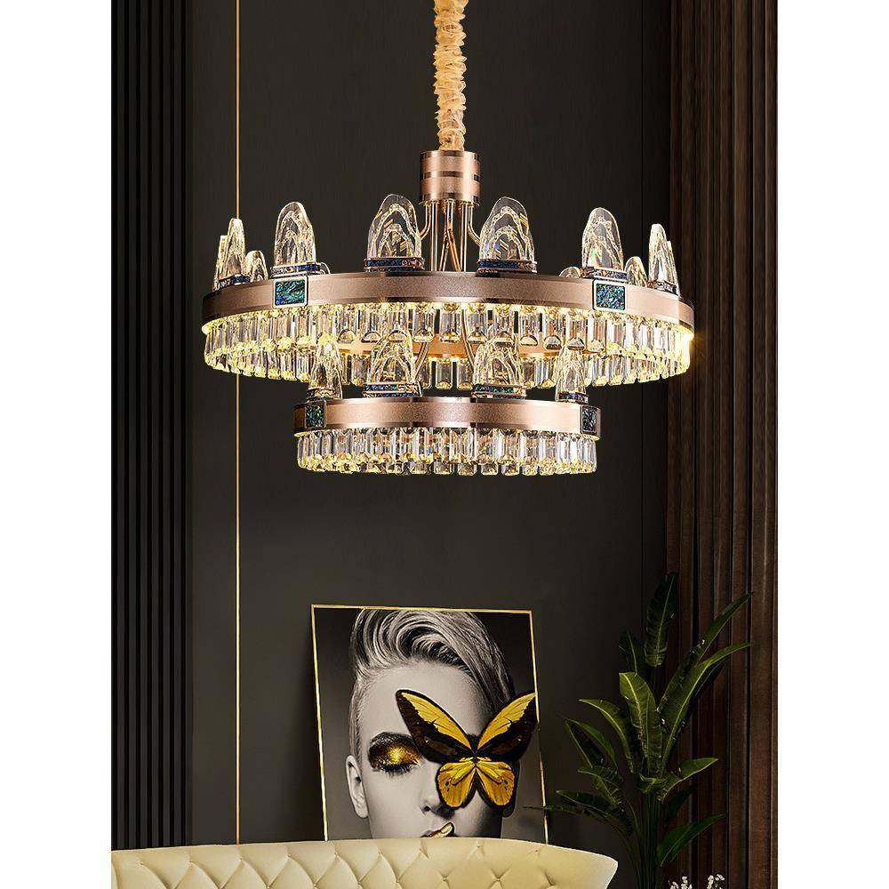 客厅灯2025年新款现代简约大气水晶吊灯意式轻奢餐厅卧室圆环灯具,家装灯饰光源,智能吊灯,淘宝优惠券,粉丝福利购,淘宝优惠卷