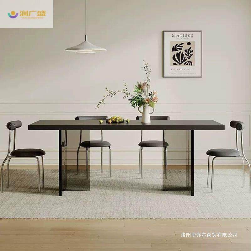 亚克力岩板餐桌长方形下挂悬浮餐桌纯黑轻奢现代简约网红款,影音电器,DIY配件,淘宝优惠券,粉丝福利购,淘宝优惠卷