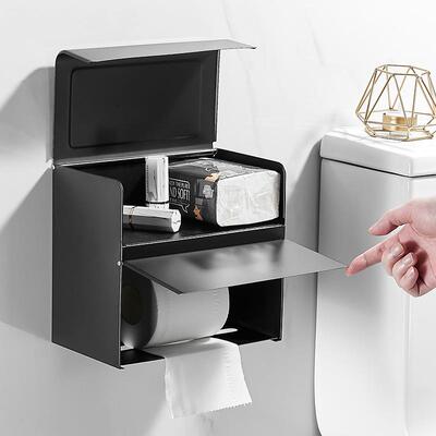 双层不锈钢纸巾盒家用擦手纸盒壁挂式抽纸盒卫生间商用厕所厕纸盒