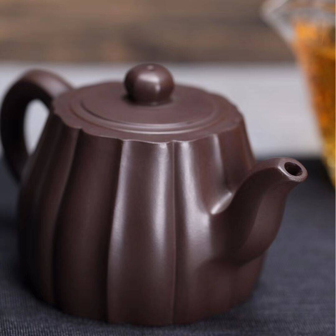 宜兴紫砂壶茶具茶道文玩茶器泡茶壶名家传手工原矿老紫泥高锦囊壶