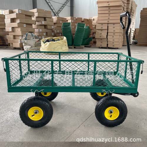 花园拉货四轮网车 搬运车手推工具车 运货车牵引平板拖车TC1840