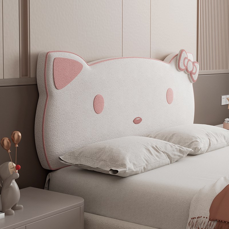 2025款可爱卡通猫床头软包靠垫榻D榻米无床头公主靠背可拆洗大靠