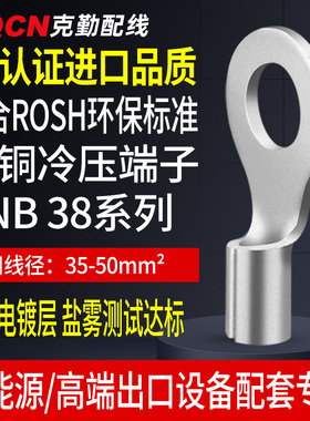 UL认证RNB38-5/6/8/10圆形裸接线端子线鼻子冷压O型R铜鼻环形OT35