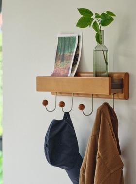 minimore|栗子衣帽架|北欧复古实木客厅玄关卧室搁板置物挂衣架