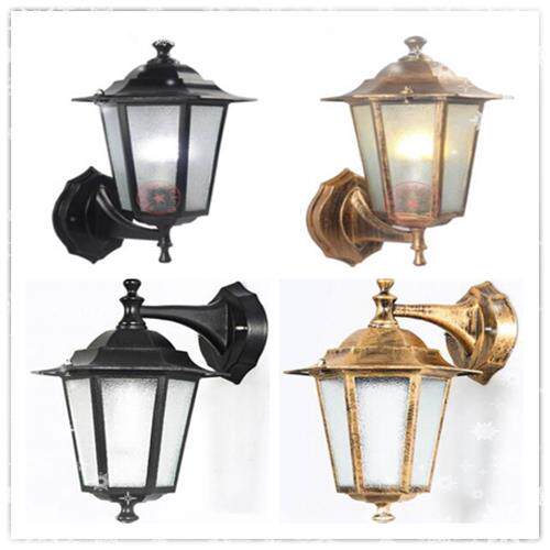 包邮六角壁灯户外灯具室外墙灯具欧式复古阳台防水仿古古铜黑色