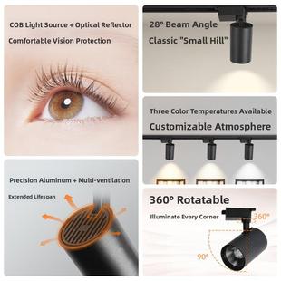 轨道聚光灯商店商业服装店Led轨道灯防眩光表面安装背景墙超亮聚