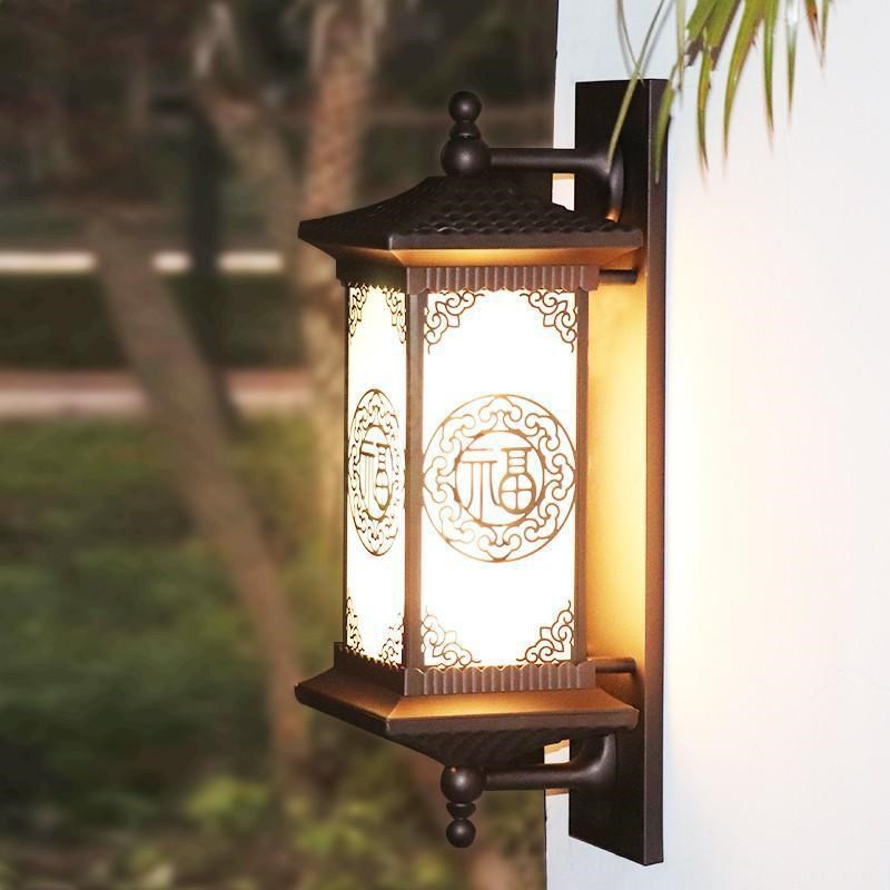新中式户外防水壁灯室内过道墙灯太阳能I别墅走廊花园庭院阳台门