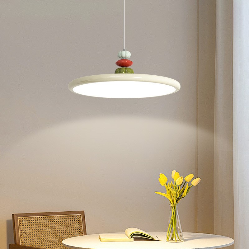 普瑞全光谱d法式中古奶油风飞碟餐厅吊灯创意现代简约餐桌吧台灯