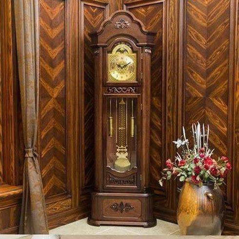 新中式客厅报时座钟落地钟实木手工雕刻复古简约欧式机械钟现代