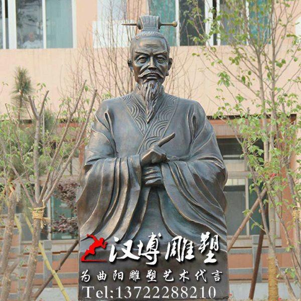 仿铜人物雕塑户外广场景观雕塑玻璃钢雕塑古代政治家晏子人物雕塑
