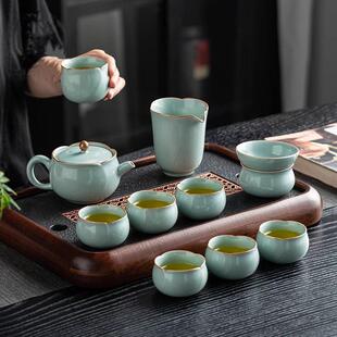 茗韵阁大师级汝窑功夫茶具套装家用轻奢高档2025新款茶具新婚礼品