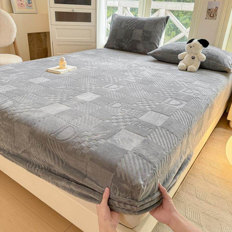 牛奶绒床笠单件珊瑚绒席梦思防滑床罩床垫保护套保暖冬季加绒定制