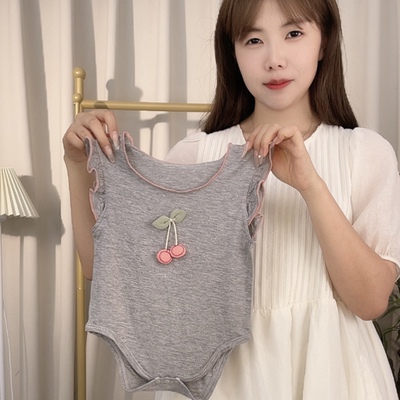 夏季小奶皮包屁衣婴童轻薄凉感莫代尔婴幼儿连身衣薄款衣服女宝