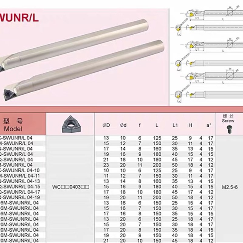 HANSHIBA数控95镗孔刀杆S10K-S12M-S16Q-SWUNR04-10-11-15六角