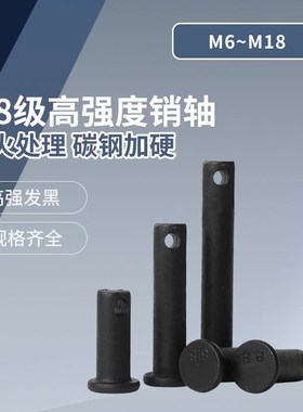 8.8级高强度销轴销钉圆柱销穿插销钉定位销GB882平头带孔销子销轴