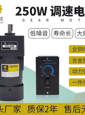 之仲电机 250W 220V交流齿轮调速/减速电机6IK250RGU-CF刹车马达