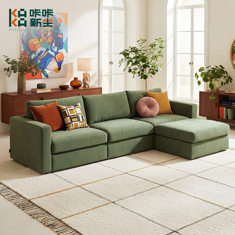 咔咔新坐模块沙发客厅四人三坐搁脚防污防猫抓可拆卸自由组合沙发,住宅家具,布艺沙发,淘宝优惠券,粉丝福利购,淘宝优惠卷