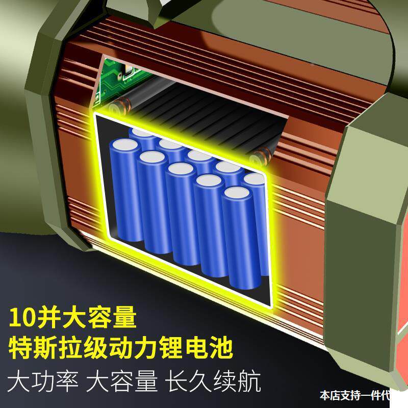 照强光超亮手电家筒氙气可充电户外大功率远射多功能l用HWMed探灯
