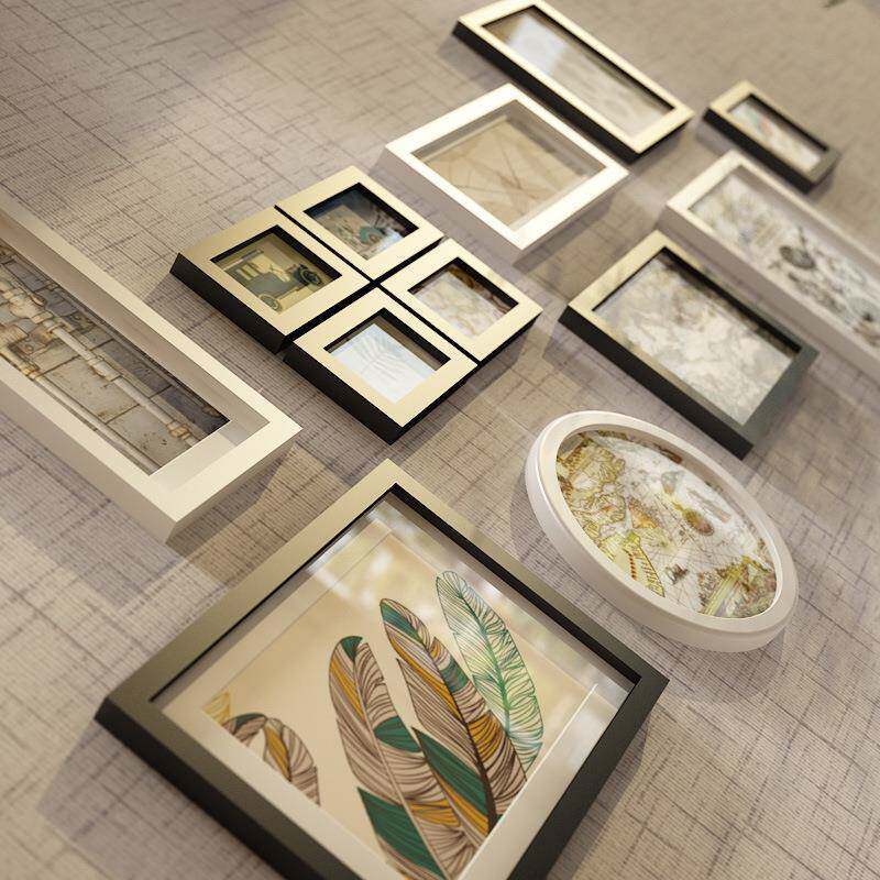 墙包214邮【21框4】卡拉瓦乔实木相创意照片/相框墙/相框组合