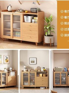 日茶餐边柜靠墙一体实IGH木色客厅水柜物厨房置物厨柜收纳柜式子储柜