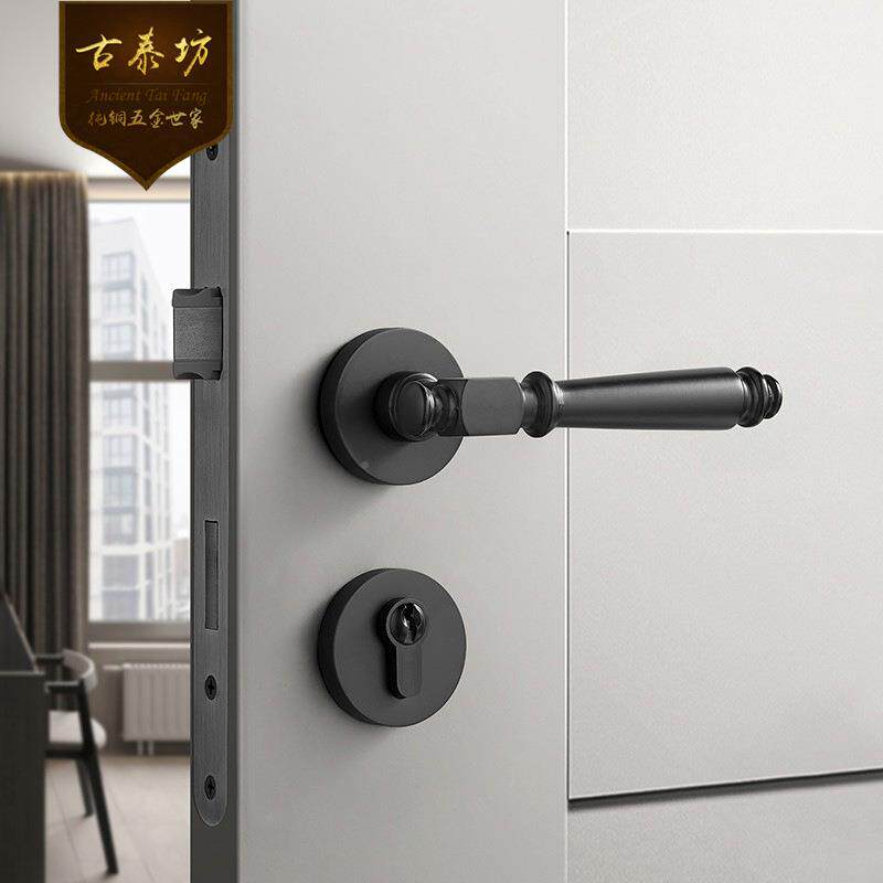 铜美门锁室用内卧室家木门分体锁门锁具通用型全铜门把式全手轻奢