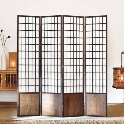 日式实木店格子屏风玄关隔断简约移动YX-1卧折叠简客厅约室酒直播