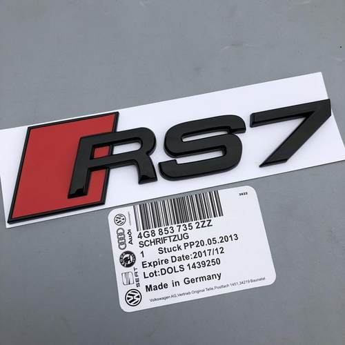 R3 S4 S5 S6 S7车标6AS4L A7 A 3车贴改装亮黑色A190后尾标标志