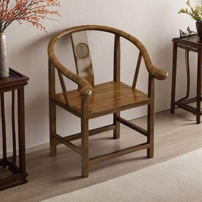实木围椅式靠背圈椅286带手椅椅子橡胶中木家用茶椅包扶邮