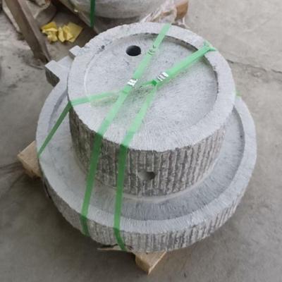 老式石磨老石头磨磨整套青石盘村POW老旧石器摆件手推石片磨子特